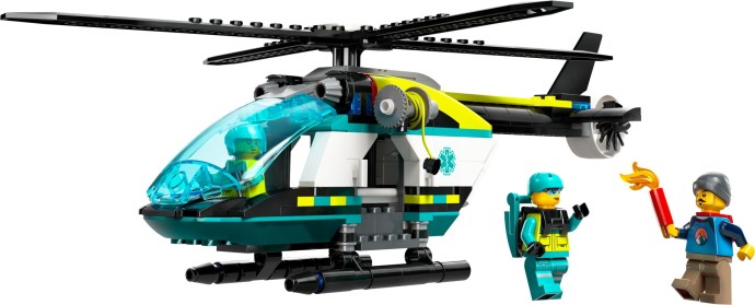 LEGO City: City Emergency Rescue Helicopter Toy for 6 Plus Year Old Boys & Girls, Vehicle Building Set with Winch, Spinnable Rotors and 3 Minifigures for Imaginative Play, Fun Birthday Gift for Kids 60405 (60405) - New Sealed - play features