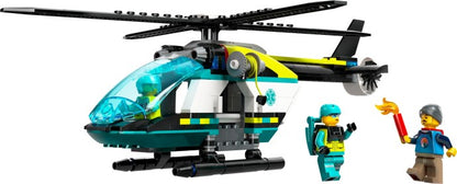LEGO City: City Emergency Rescue Helicopter Toy for 6 Plus Year Old Boys & Girls, Vehicle Building Set with Winch, Spinnable Rotors and 3 Minifigures for Imaginative Play, Fun Birthday Gift for Kids 60405 (60405) - New Sealed - play features