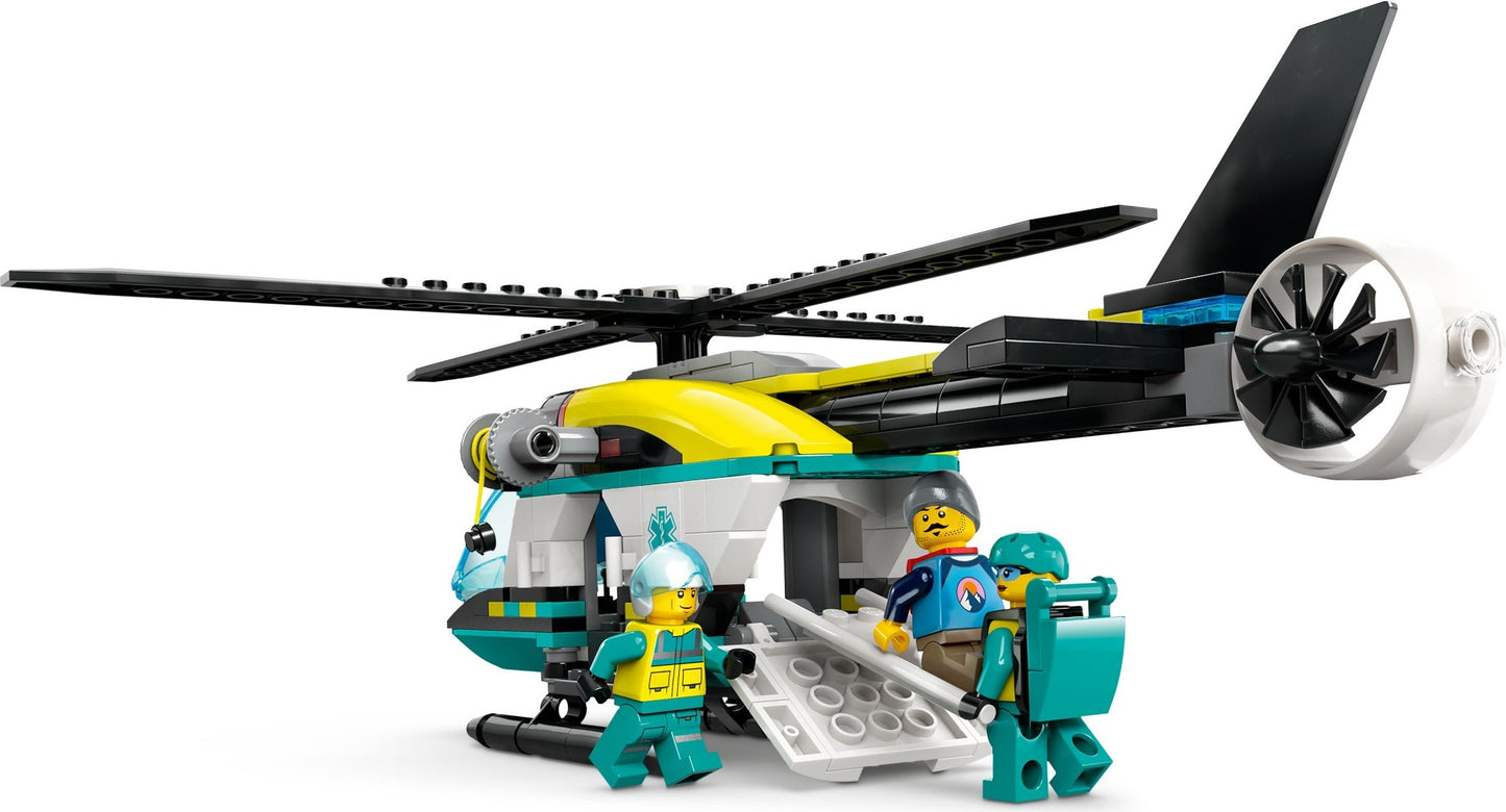 LEGO City: City Emergency Rescue Helicopter Toy for 6 Plus Year Old Boys & Girls, Vehicle Building Set with Winch, Spinnable Rotors and 3 Minifigures for Imaginative Play, Fun Birthday Gift for Kids 60405 (60405) - New Sealed - built set
