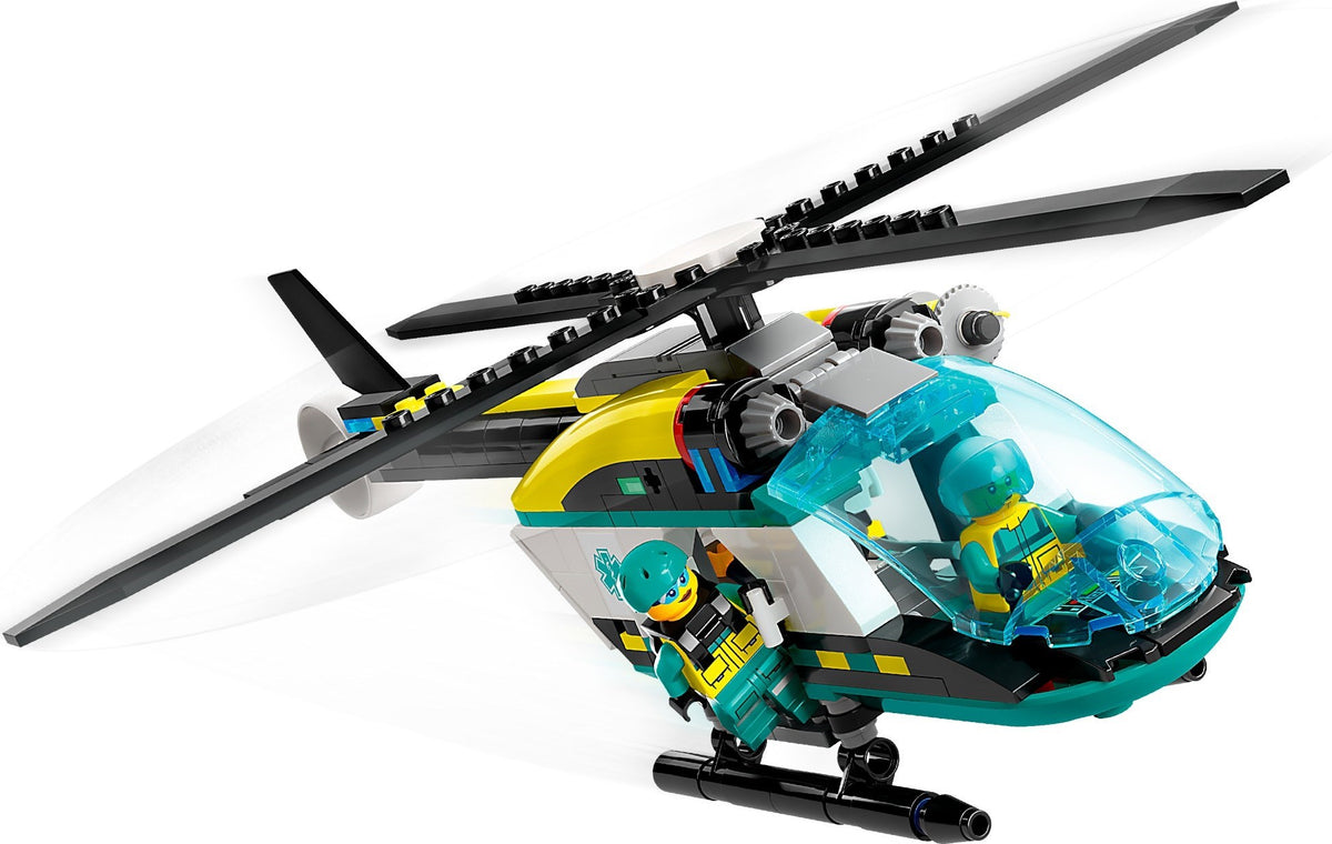 LEGO City: City Emergency Rescue Helicopter Toy for 6 Plus Year Old Boys & Girls, Vehicle Building Set with Winch, Spinnable Rotors and 3 Minifigures for Imaginative Play, Fun Birthday Gift for Kids 60405 (60405) - New Sealed - minifigures