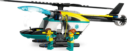 LEGO City: City Emergency Rescue Helicopter Toy for 6 Plus Year Old Boys & Girls, Vehicle Building Set with Winch, Spinnable Rotors and 3 Minifigures for Imaginative Play, Fun Birthday Gift for Kids 60405 (60405) - New Sealed - set details