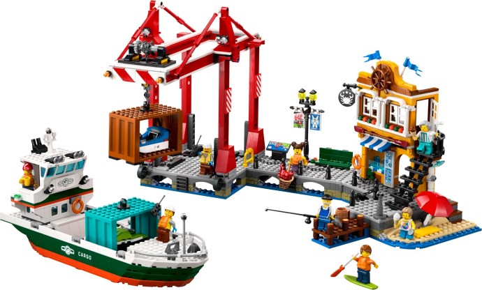 LEGO City: Seaside Harbour with Cargo Ship (60422) - New Sealed - close-up