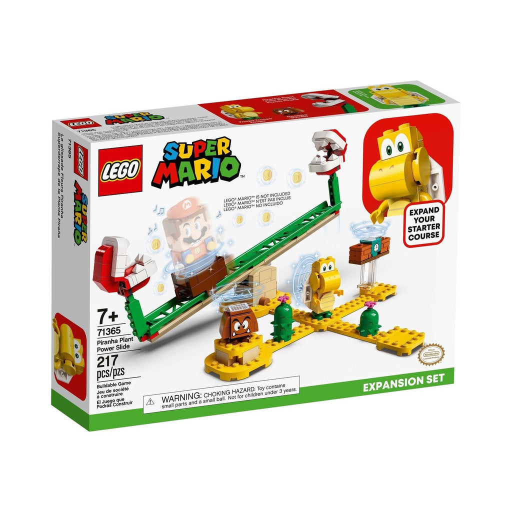 LEGO Super Mario: Super Mario Piranha Plant Power Slide Expansion Set 71365; Building Kit for Kids to Combine with The Super Mario Adventures with Mario Starter Course (71360) Playset, New 2020 (217 Pieces) (71365) - New Sealed - box front