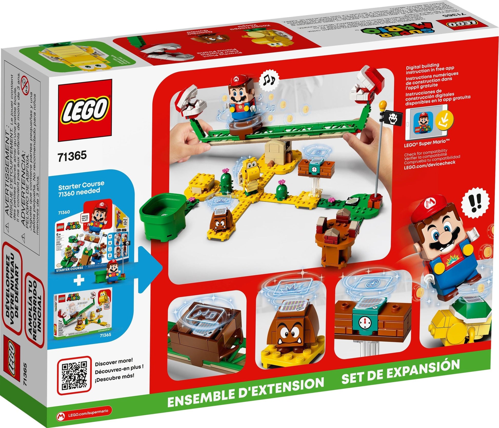 LEGO Super Mario: Super Mario Piranha Plant Power Slide Expansion Set 71365; Building Kit for Kids to Combine with The Super Mario Adventures with Mario Starter Course (71360) Playset, New 2020 (217 Pieces) (71365) - New Sealed - set details