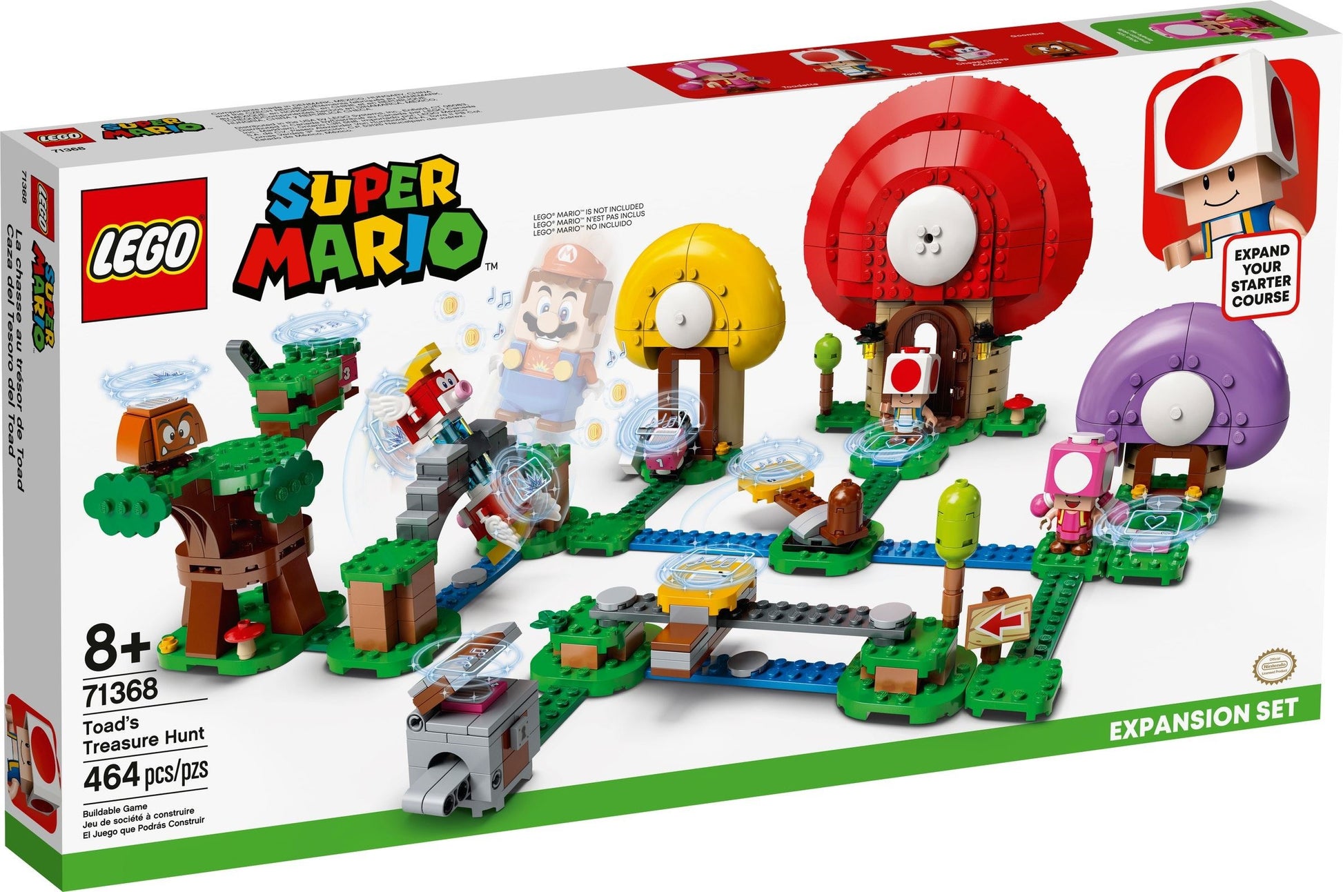 LEGO Super Mario: Toad's Treasure Hunt Expansion Set (71368) - New Sealed - box front