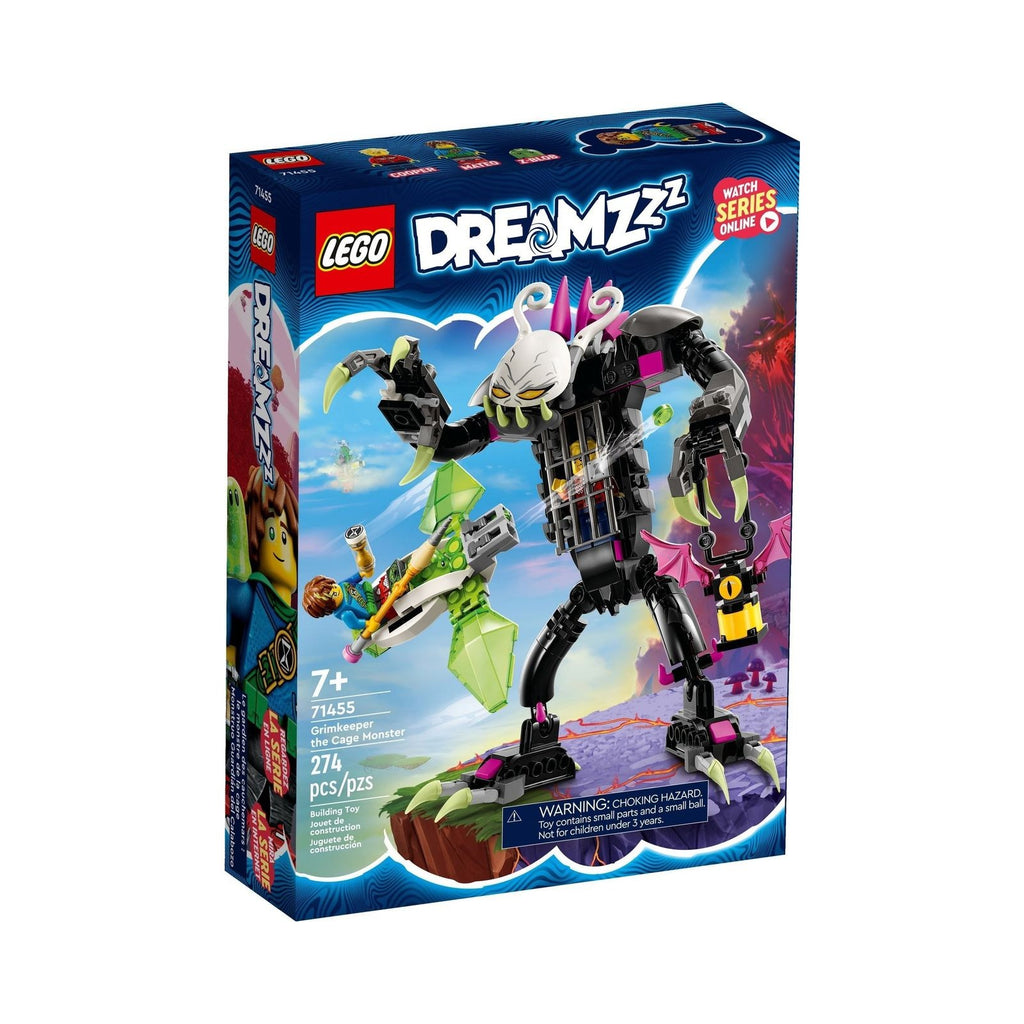 LEGO Dreamzzz: DREAMZzz 2-in-1 Grimkeeper the Cage Monster Figure Set, Transform Z-Blob into Mini-Plane or Hoverbike, With Minifigures from the TV Show, Toys for 7+ Years Old Kids, Boys, Girls 71455 (71455) - New Sealed - box front