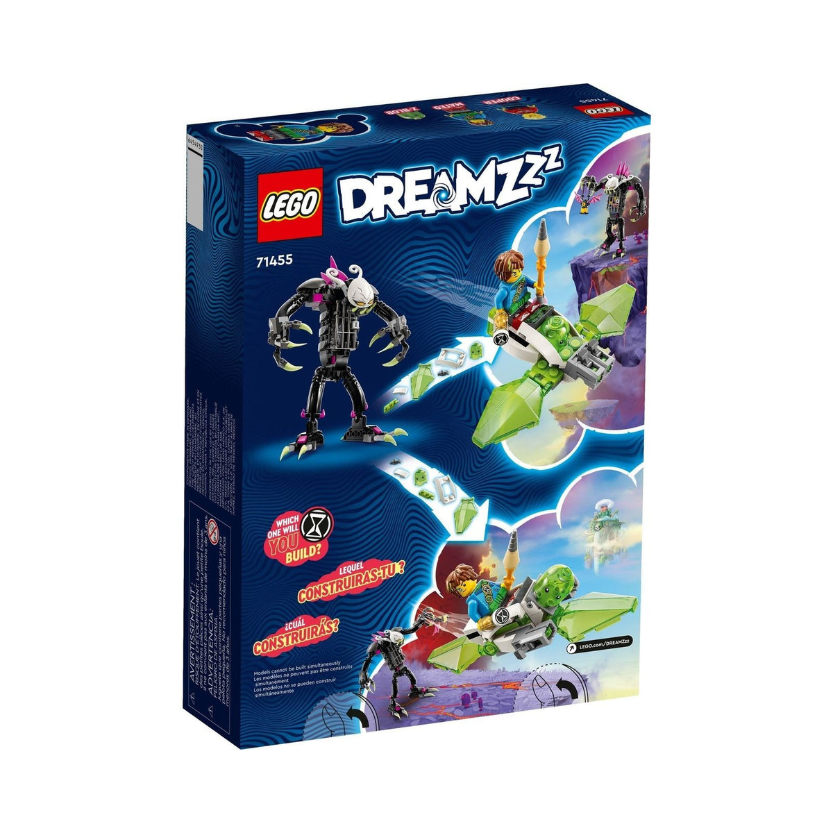 LEGO Dreamzzz: DREAMZzz 2-in-1 Grimkeeper the Cage Monster Figure Set, Transform Z-Blob into Mini-Plane or Hoverbike, With Minifigures from the TV Show, Toys for 7+ Years Old Kids, Boys, Girls 71455 (71455) - New Sealed - built set