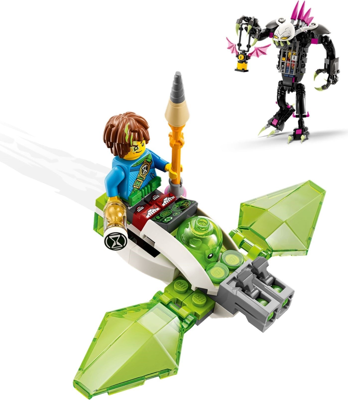 LEGO Dreamzzz: DREAMZzz 2-in-1 Grimkeeper the Cage Monster Figure Set, Transform Z-Blob into Mini-Plane or Hoverbike, With Minifigures from the TV Show, Toys for 7+ Years Old Kids, Boys, Girls 71455 (71455) - New Sealed - close-up