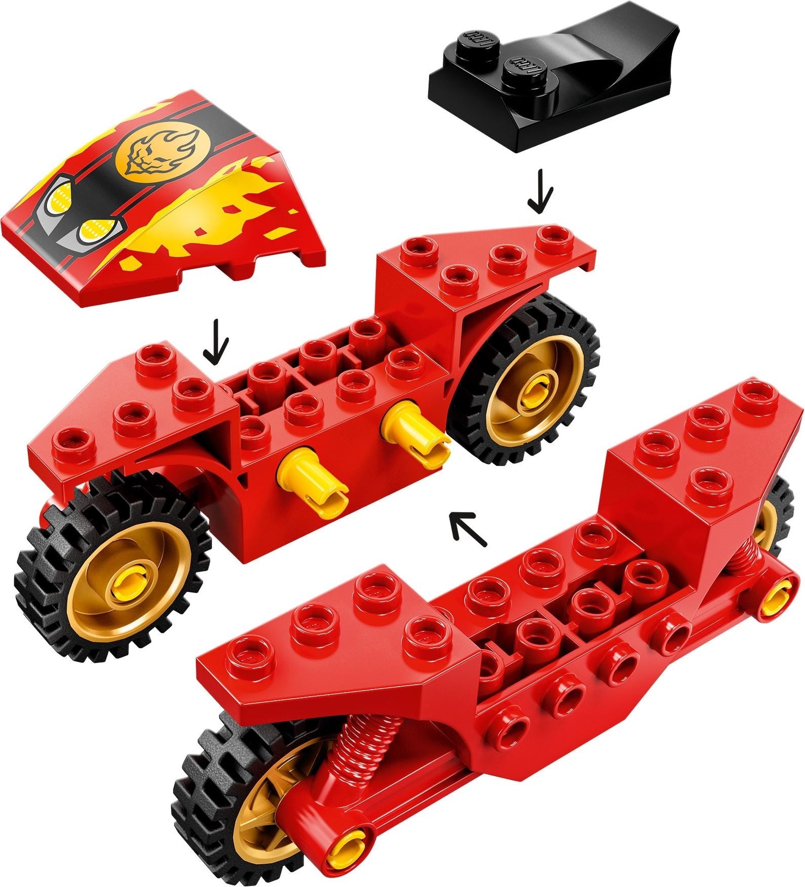 LEGO Ninjago: NINJAGO Legacy Kai’s Blade Cycle 71734 Ninja Motorcycle Playset Building Kit, Featuring NINJAGO Kai and a Snake; New 2021 (54 Pieces) (71734) - New Sealed - close-up