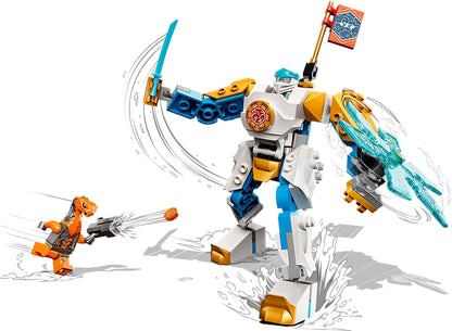 LEGO Ninjago: NINJAGO Zane’s Power Up Mech EVO 71761 Playset Featuring Ninja Battle Toys, NINJAGO Zane and a Snake Figure; Creative Building Kit for Ninja Fans Aged 6+ (95 Pieces) (71761) - New Sealed - built set