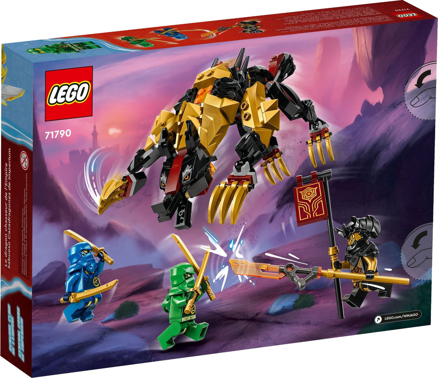 LEGO Ninjago: NINJAGO Imperium Dragon Hunter Hound Set, Monster Figure Building Toy for 6+ Years Old Kids, Boys, Girls, Posable Mythical Creature, Ninja Gift with 3 Minifigures 71790 (71790) - New Sealed