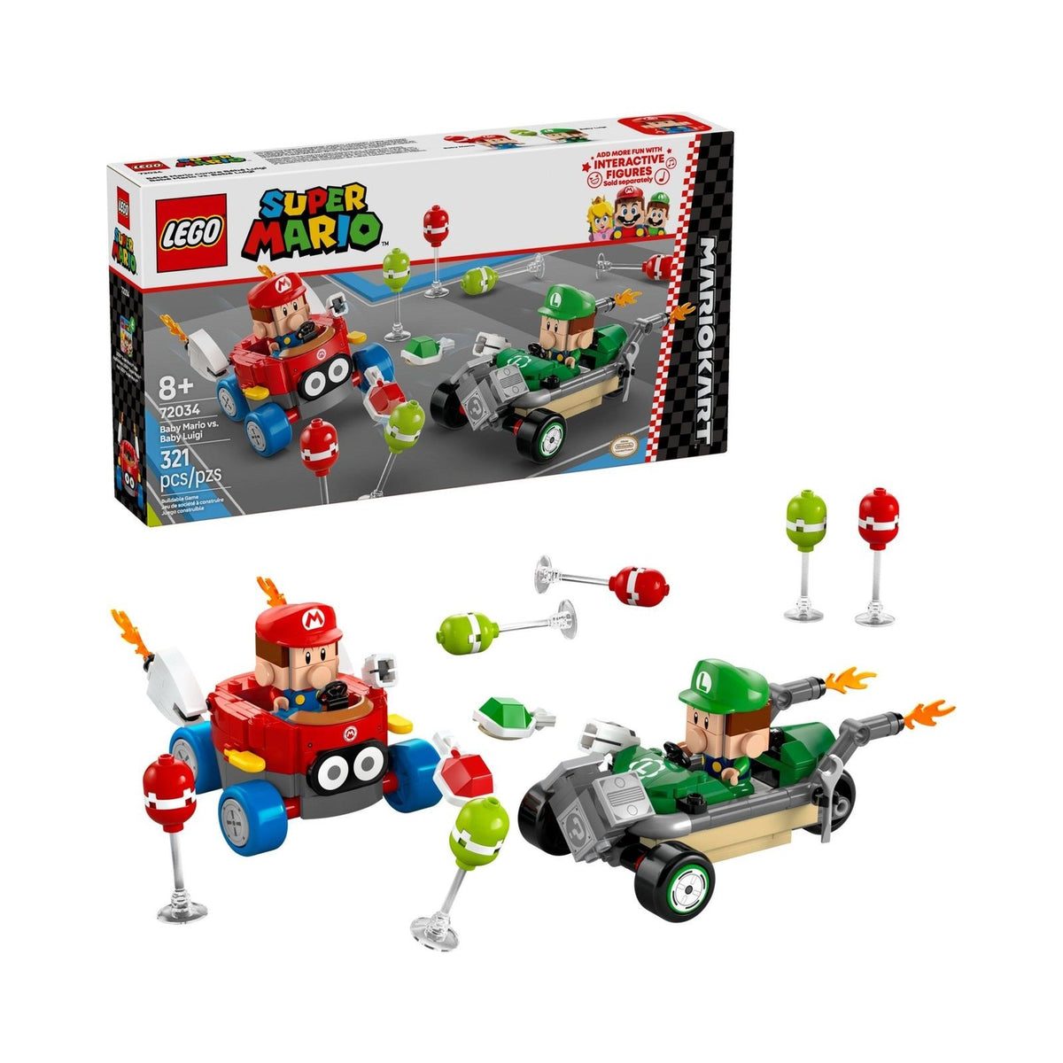 LEGO Super Mario: Mario Kart – Baby Mario vs. Baby Luigi (72034) - New Sealed - set details
