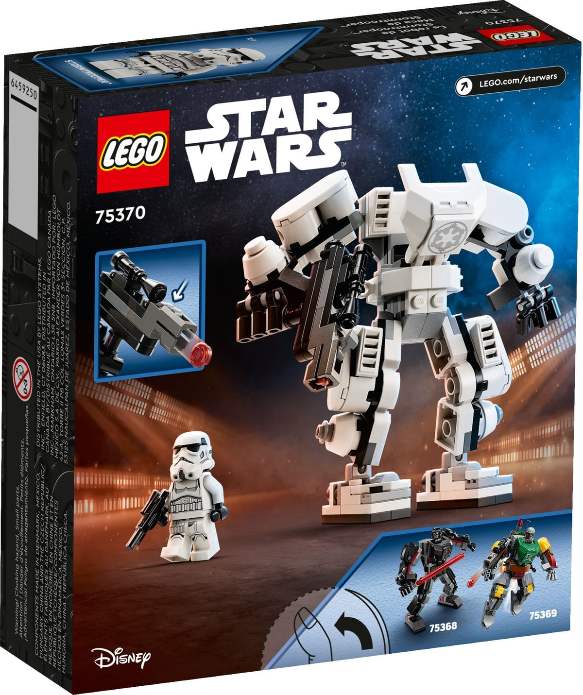 LEGO Star Wars: Star Wars Stormtrooper Mech Set, Buildable Action Figure Model with Jointed Parts, Minifigure Cockpit and Large Stud-Shooter, Collectible Toy for Kids Aged 6 and Up 75370 (75370) - New Sealed - minifigures