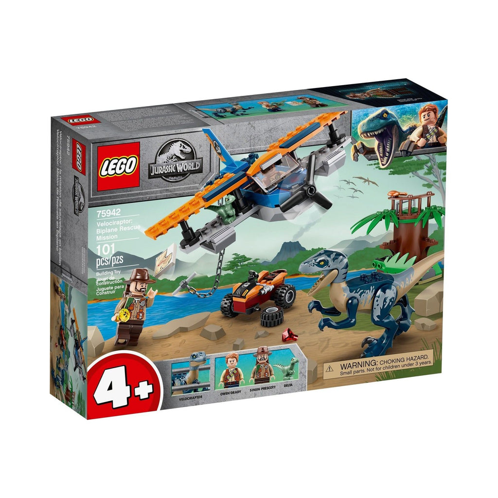 LEGO Jurassic World: Velociraptor: Biplane Rescue Mission (75942) - New Sealed - built set