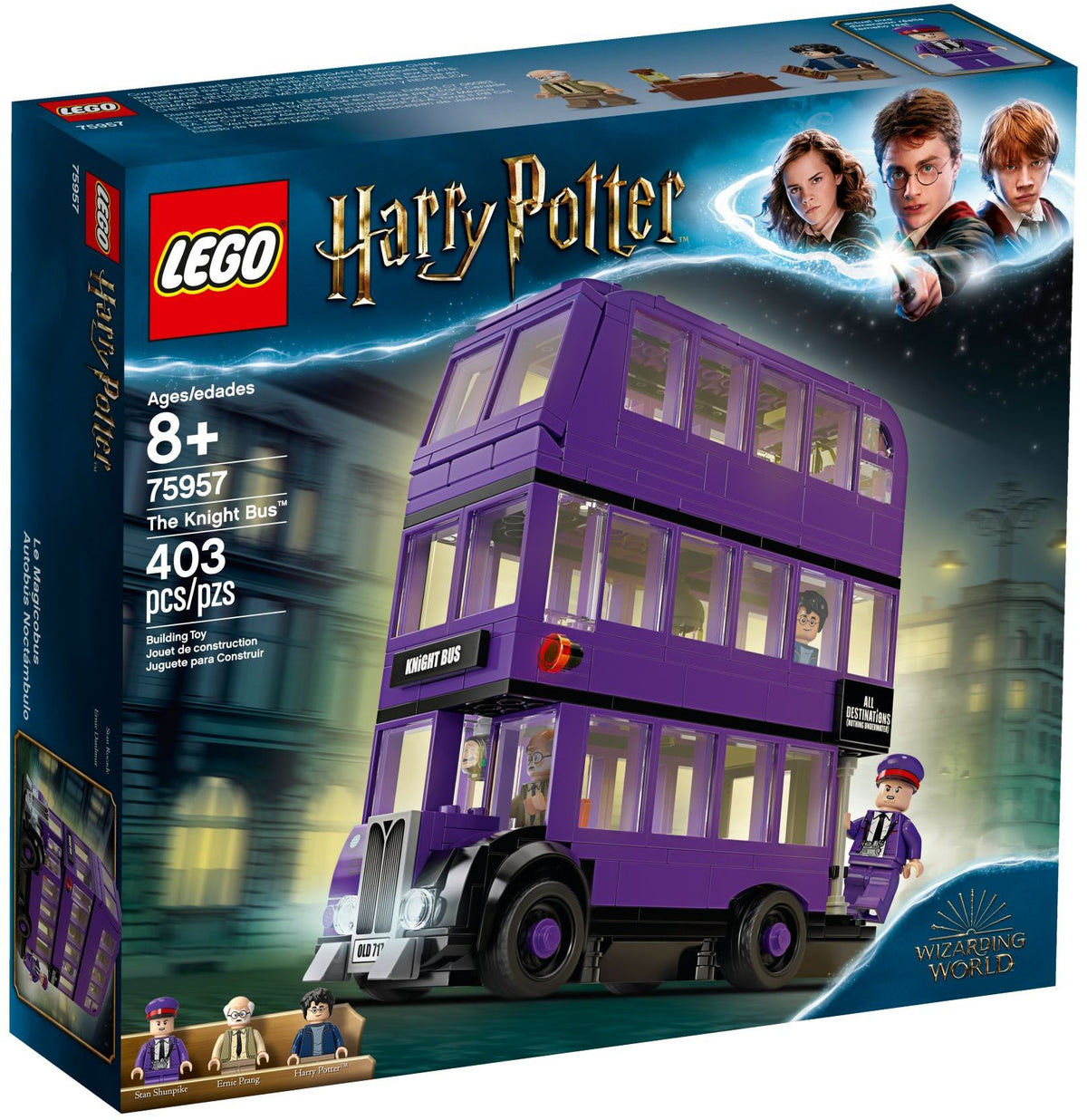 LEGO Harry Potter: 75957 Harry Potter Knight Bus Toy, Triple-decker Collectable Set with Minifigures, for Kids Age 8+ (75957) - New Sealed - box front