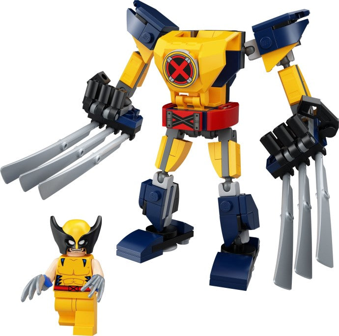 LEGO Marvel Super Heroes: Marvel Wolverine Mech Armor 76202 Building Kit; Collectible Mech and Minifigure for Wolverine Fans Aged 7+ (141 Pieces) (76202) - New Sealed - close-up