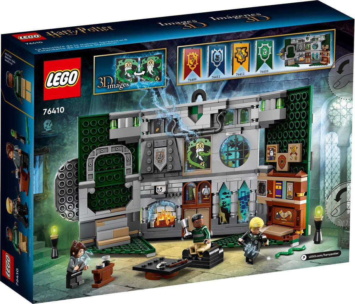 LEGO Harry Potter: 76410 Harry Potter Slytherin House Banner Set, Hogwarts Castle Common Room Toy or Wall Display, Collectible Travel Toy with Draco Malfoy Minifigure (76410) - New Sealed - built set