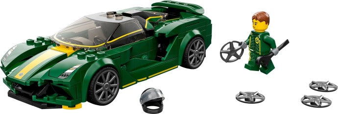 LEGO Speed Champions: 76907 Speed Champions Lotus Evija Voiture de Course, Jouet Réduit Avec Minifigure de Pilote de Course, Jouet Pour Enfants (76907) - New Sealed - close-up