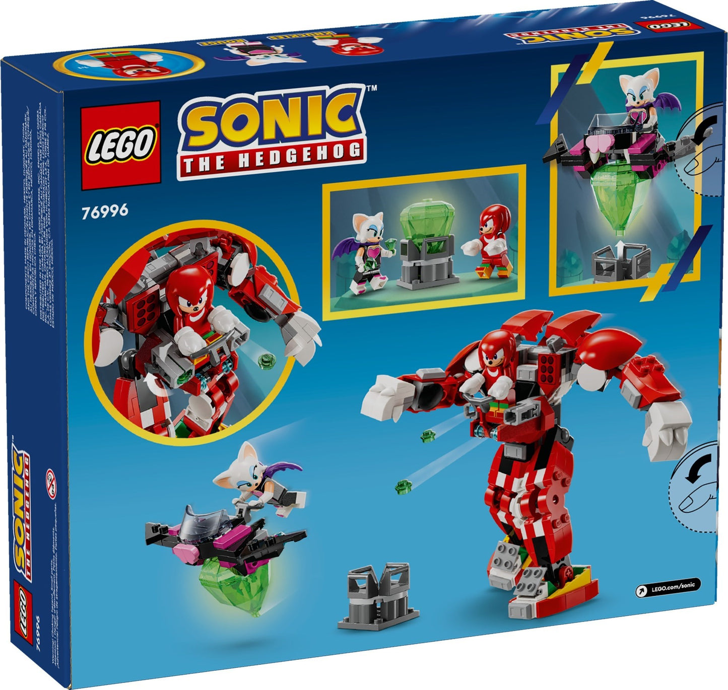 LEGO Sonic the Hedgehog: Sonic the Hedgehog Knuckles’ Guardian Mech, Action Figure Toy for Kids Boys & Girls with Video Game Character Figures Incl. Knuckles and Rouge the Bat, Plus a Master Emerald, Fun Gift Idea 76996 (76996) - New Sealed - set details