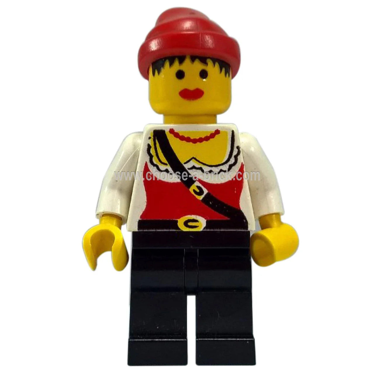 LEGO Pirate Female, Black Legs, Red Bandana (pi057) - Complete - built set