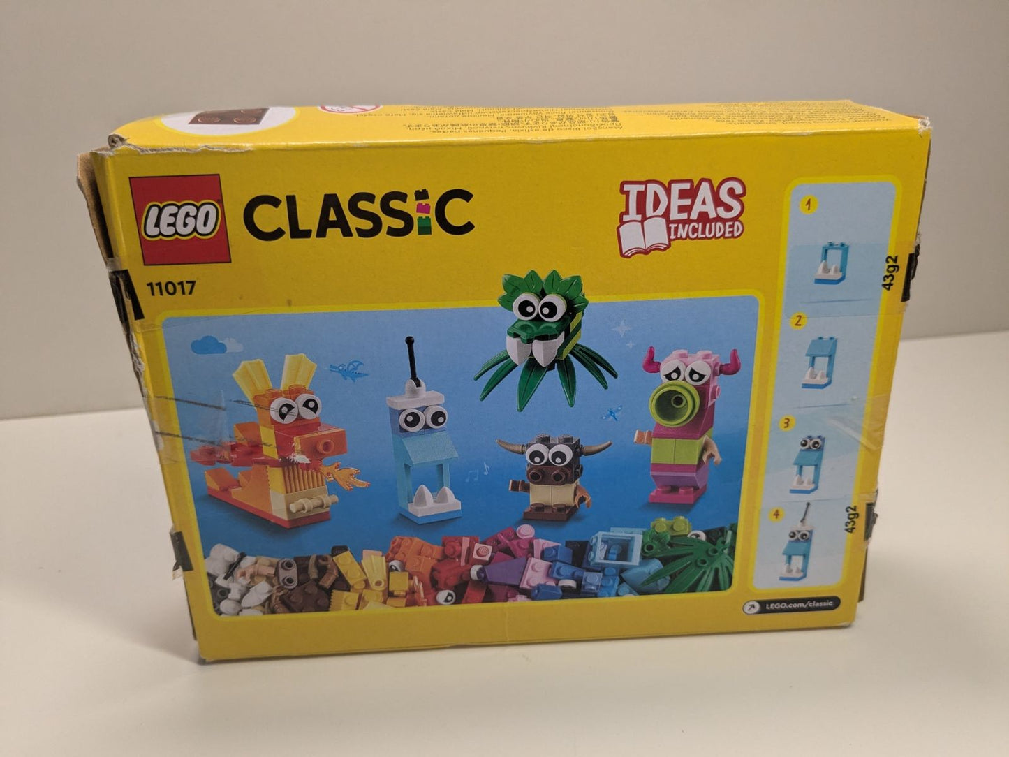 LEGO Classic: Classic Creative Monsters, Construction Playset with 5 Mini Build Monster Toys, Bricks Box Building Set, Gifts for Kids 4 Plus Years Old 11017 (11017) - New Sealed - set details