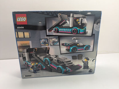 LEGO City: Race Car and Car Carrier Truck (60406) - New Sealed - minifigures